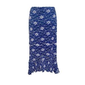 Vintage 90’s net mesh royal blue midi mermaid pencil skirt XL